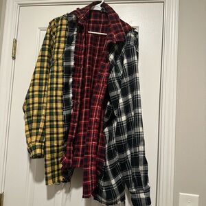 Fashion Nova Red and Black Plaid Shirt